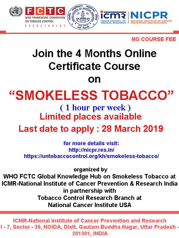 national spit tobacco education program Smokeless Tobacco Certificate Course