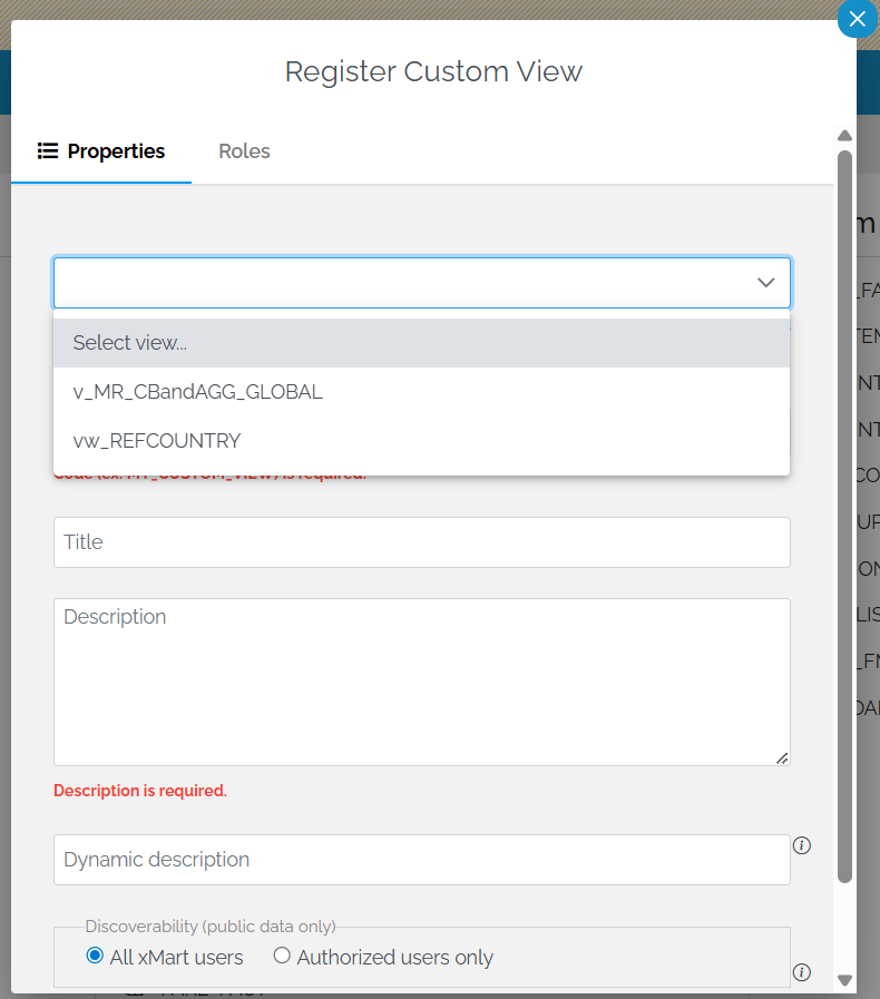 Custom Views Register