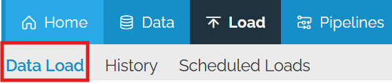 Image showing the navigation to the data load page