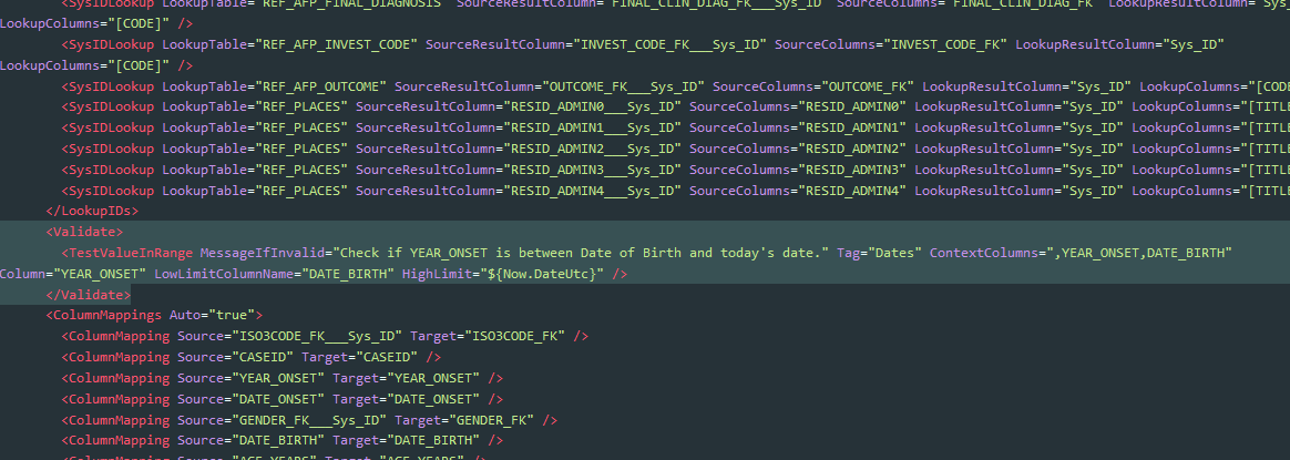 Image showing how the Validation XML was injected into the pipeline