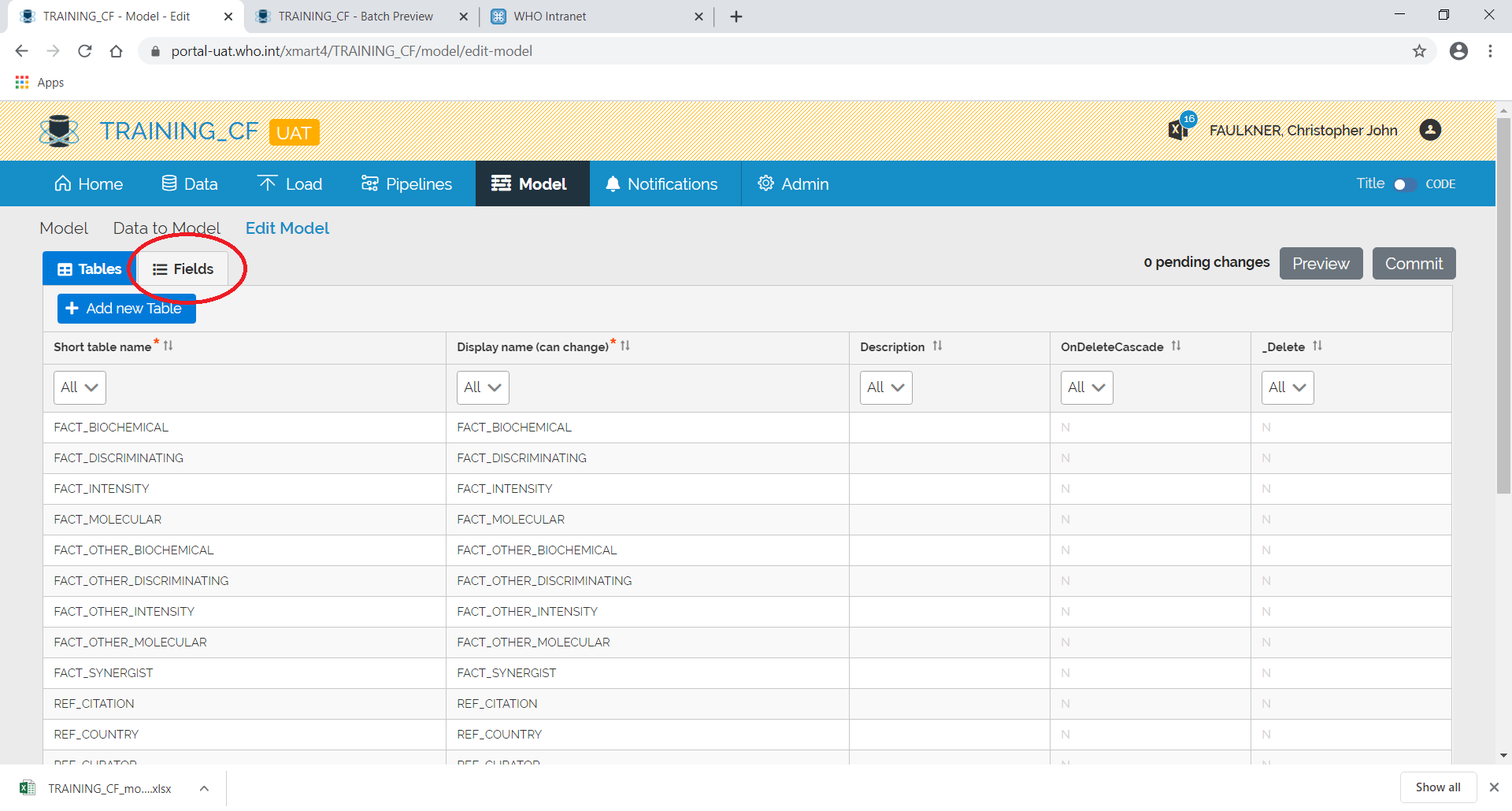 Image showing how to navigate to the UI Fields tab