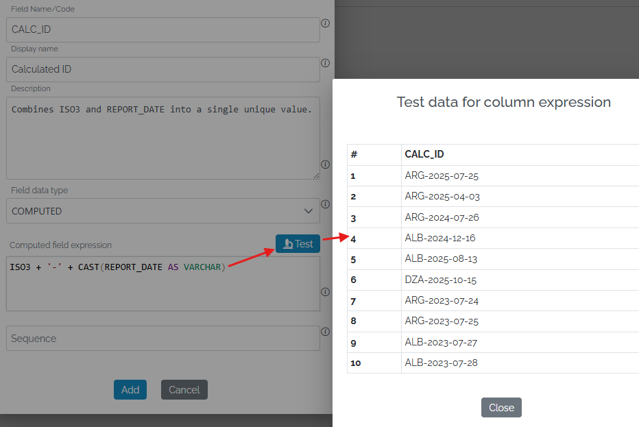 test the computed expression