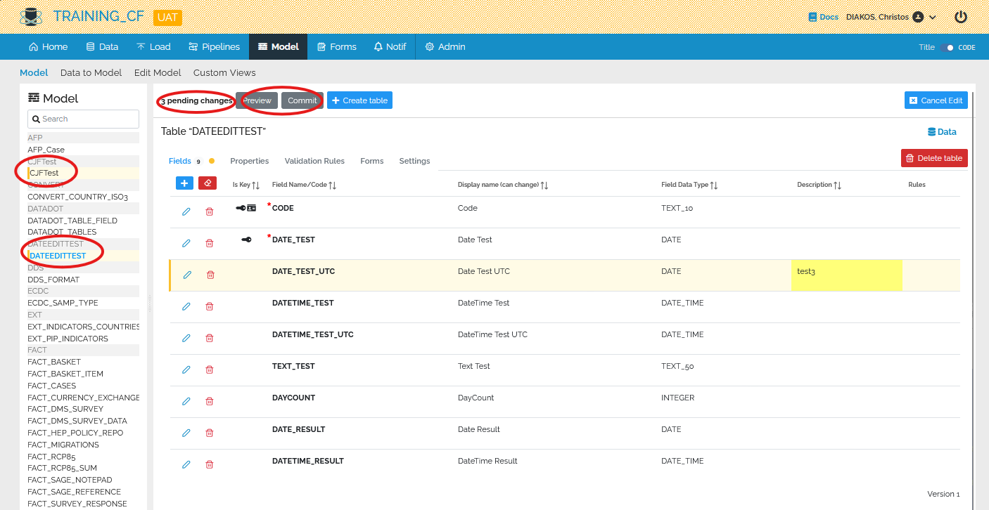 Image showing edited fields