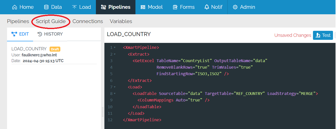 Pipeline Script Guide