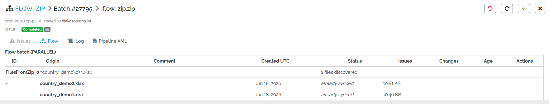 pipeline chain files from zip