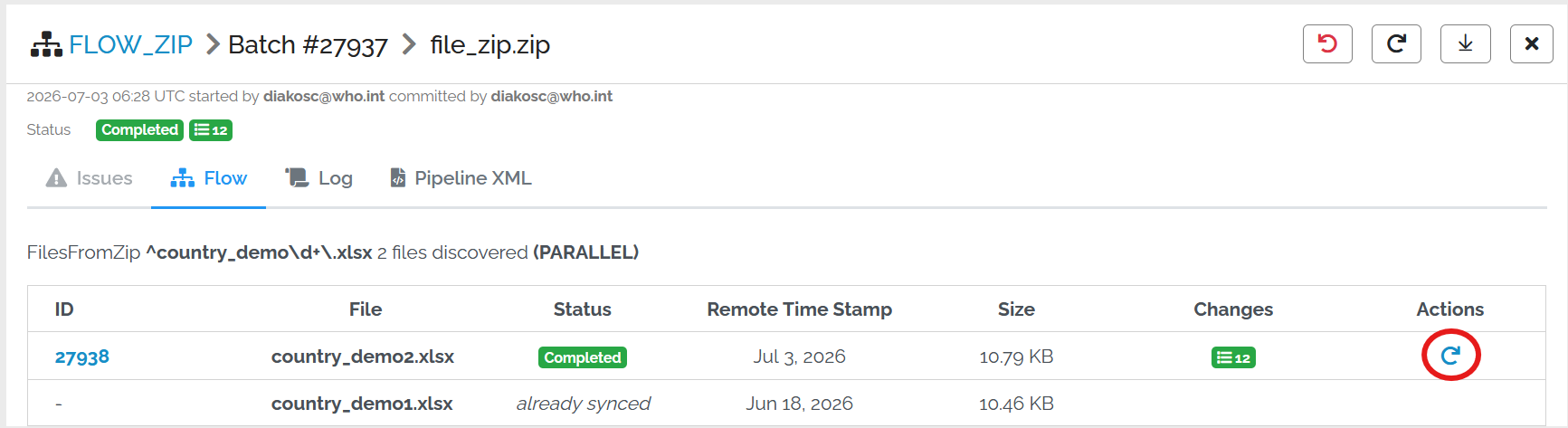pipeline chain files from zip