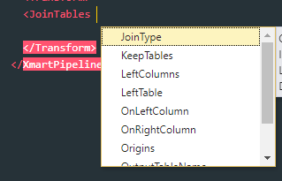 Pipeline XML suggestions sorted alphabetically