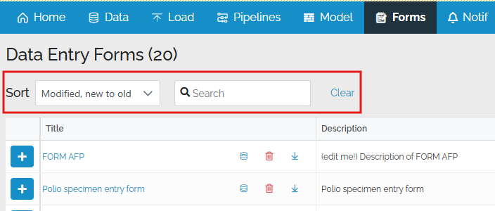 forms search bar