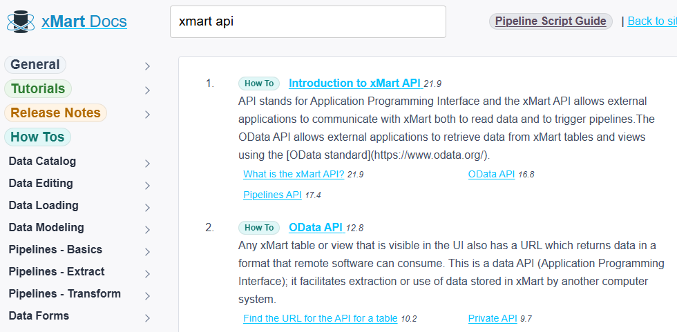 documentation search