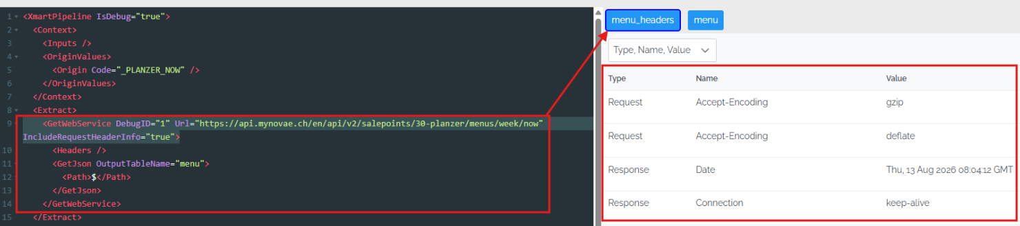 debug http request and response headers