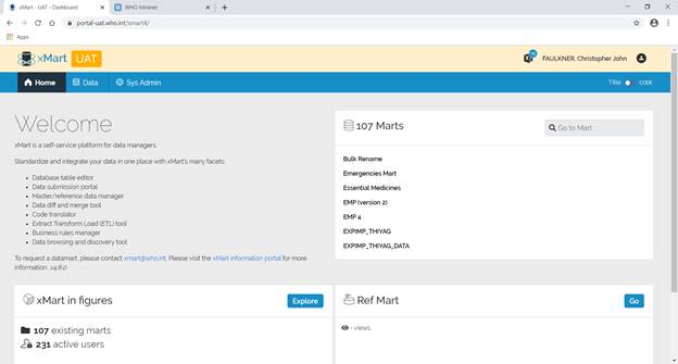 Image showing the xMart welcome screen