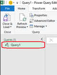 Image showing how to navigate to open Query1